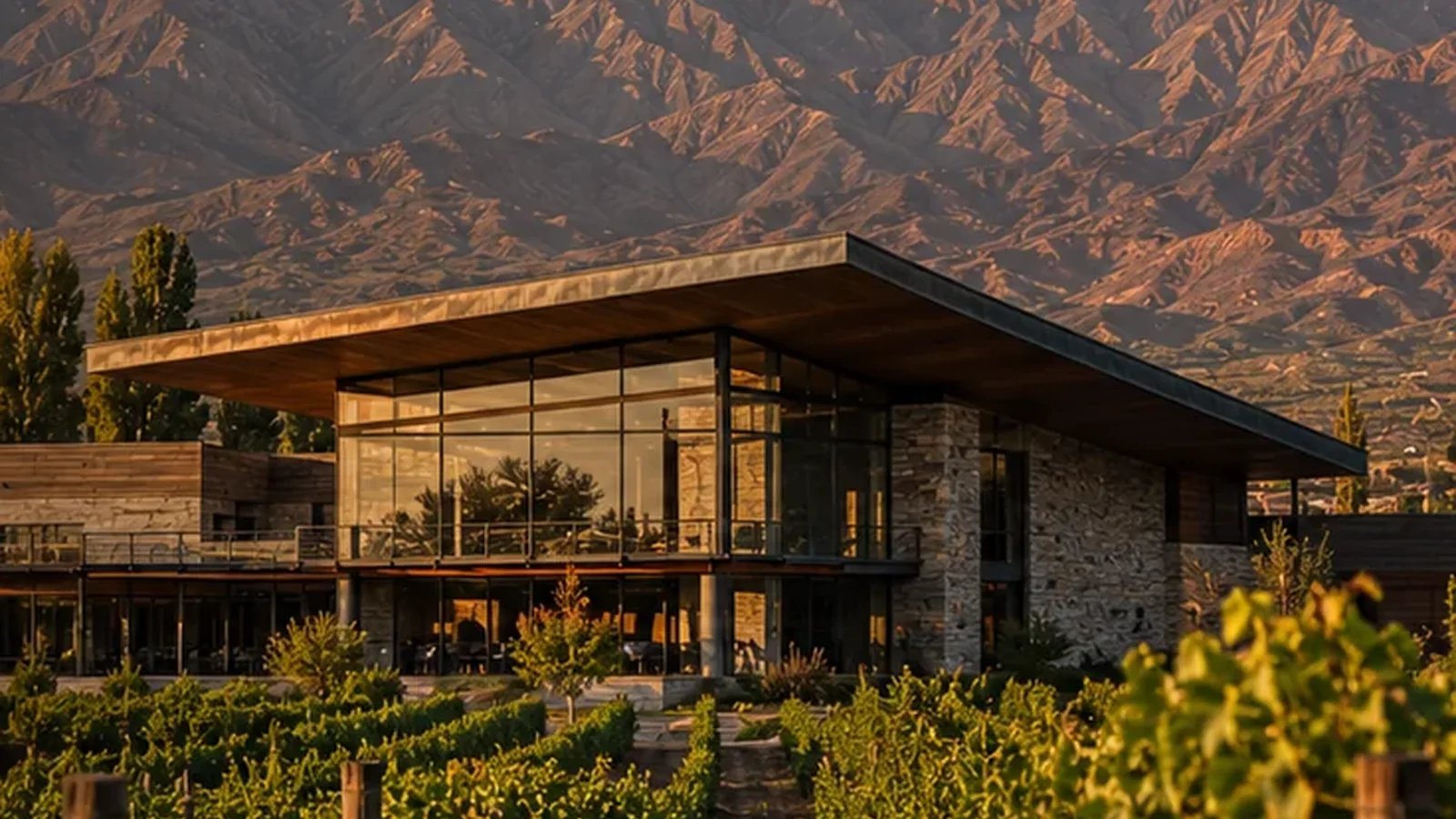 Viñedos del Valle de Uco con los Andes detrás