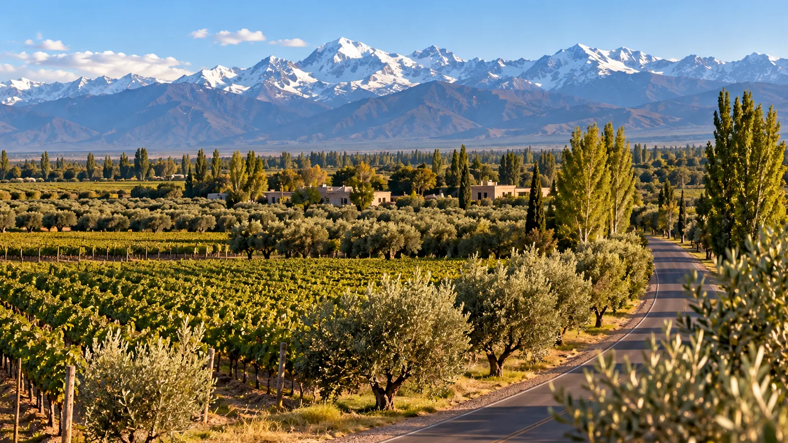 Finca productiva de Maipú como imagen de contexto para una guía de olivícolas y aceite de oliva