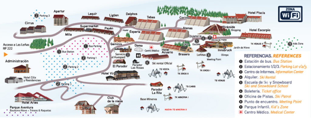 Mapa del resort de las leñas